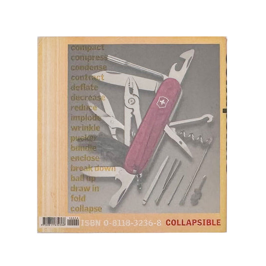 Per Mollerup『Collapsible』。折りたたみ、伸縮、収納などの可変構造を持つ道具や家具を分類・紹介した、2001年Chronicle Books刊のデザインブック。