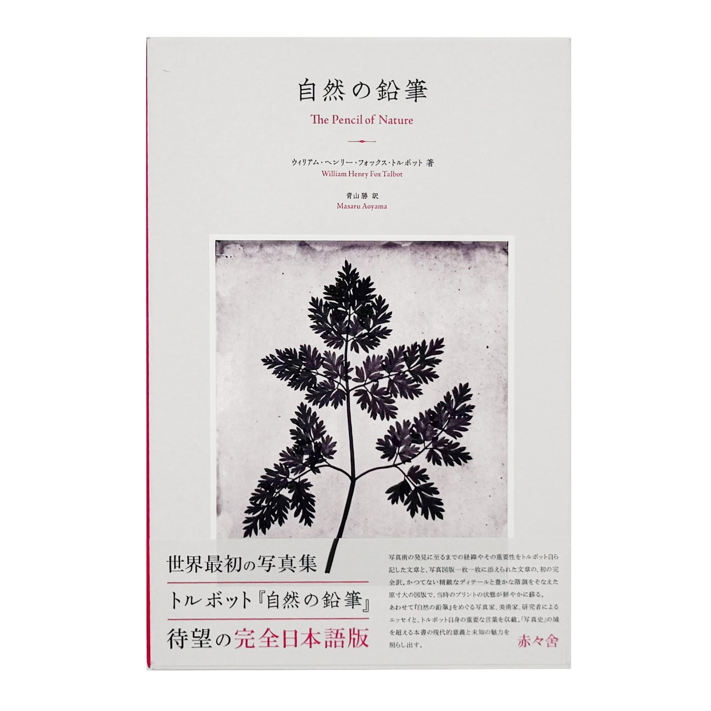 ウィリアム・ヘンリー・フォックス・トルボット『自然の鉛筆』。1844–46年刊の写真集を全訳し、24点の写真図版と論考を収録した2016年赤々舎刊日本語版。